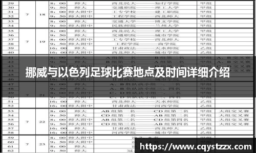挪威与以色列足球比赛地点及时间详细介绍