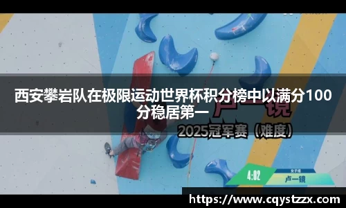 西安攀岩队在极限运动世界杯积分榜中以满分100分稳居第一