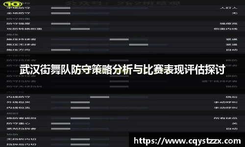 武汉街舞队防守策略分析与比赛表现评估探讨